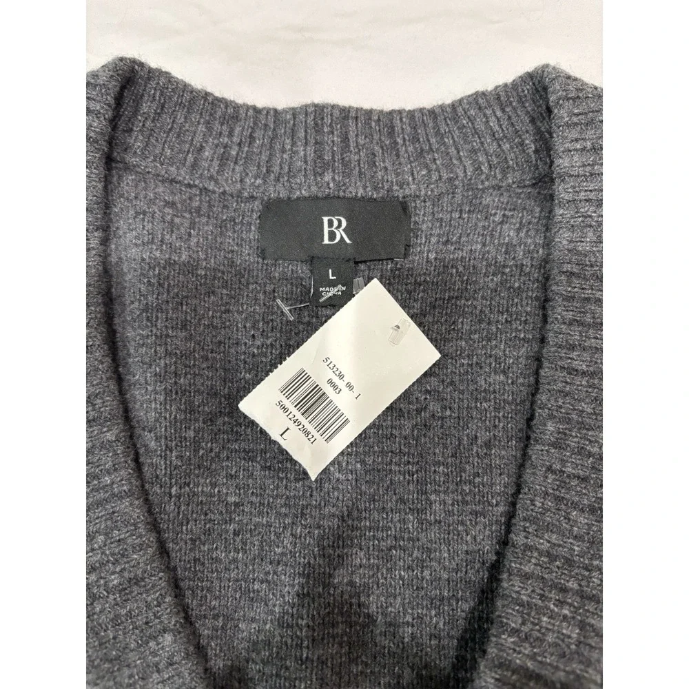 NWT Banana Republic Relaxed Recycled Wool Blend Sweater Cardigan Mens Large Gray